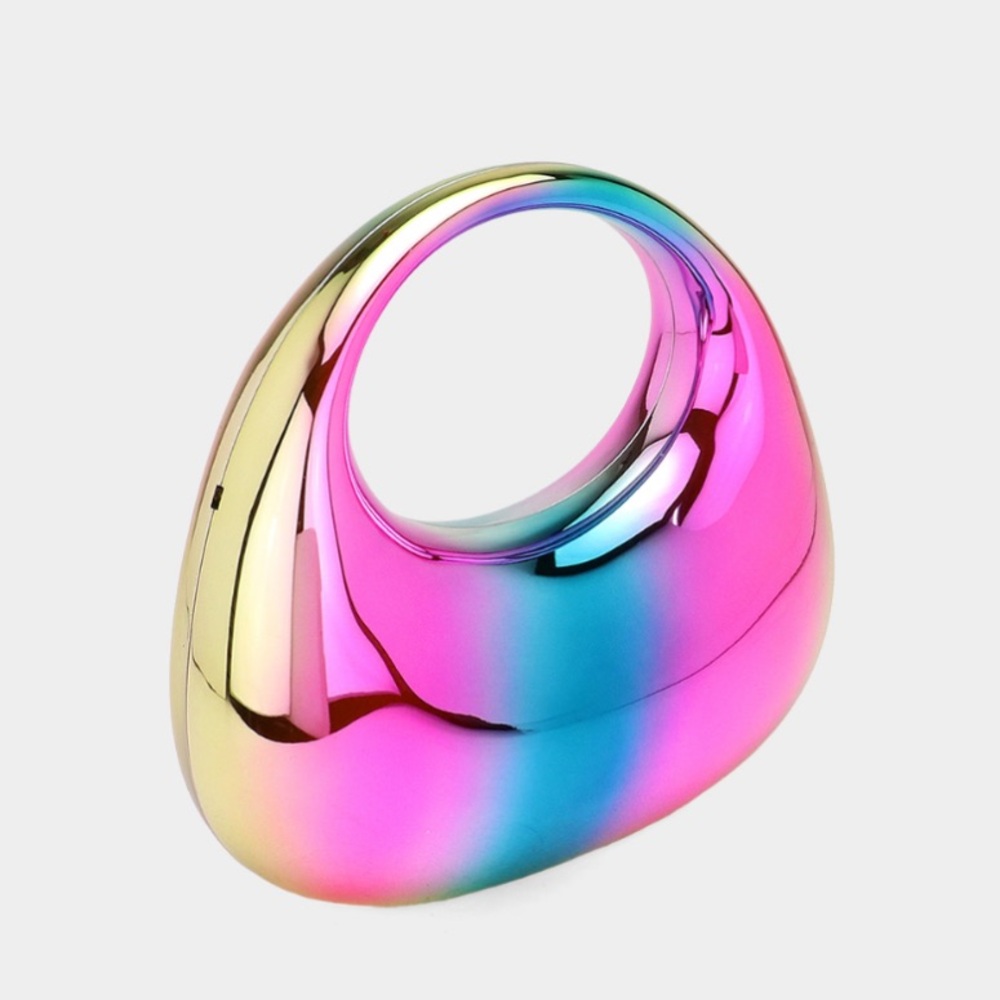 Metallic Acrylic Crescent Hand Bag